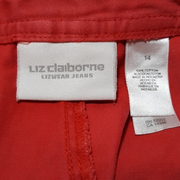 Liz Claiborne Lizwear red 14 capris - Picture 4 of 4